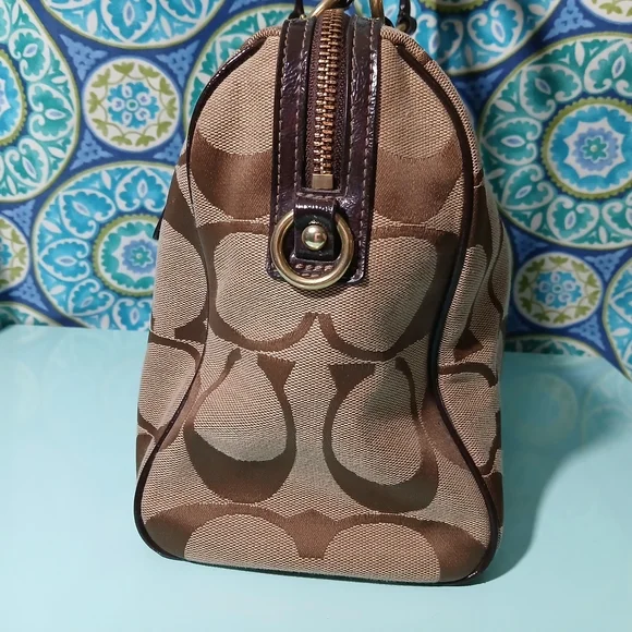 Coach Brown and Tan Shoulder Bag